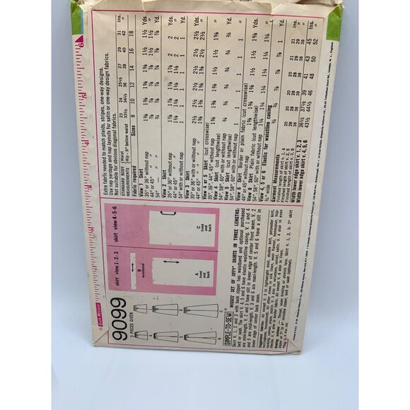 Simplicity Misses Skirts Sewing Pattern sz 12 9099 - uncut - Picture 2 of 2